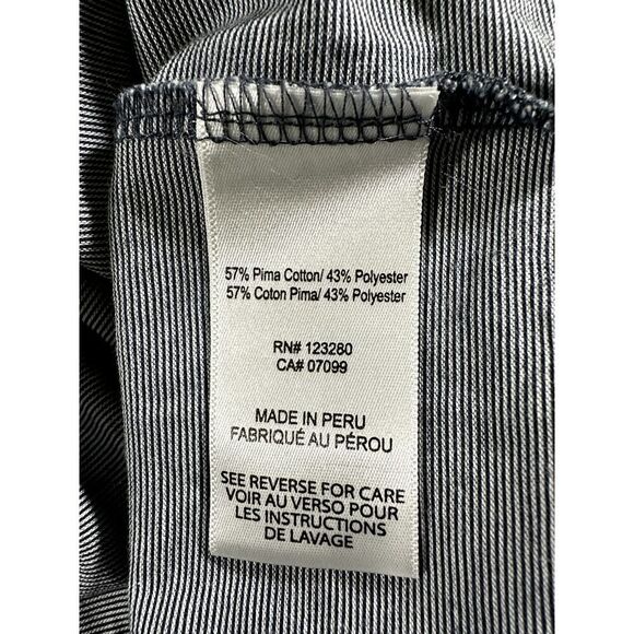 Travis Mathew Blocked Striped Polo Shirt Mens Lg Blue Gray Cotton Polyester - Picture 10 of 11